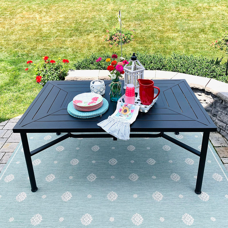 Phi Villa Outdoor Metal Rectangle Dining Table