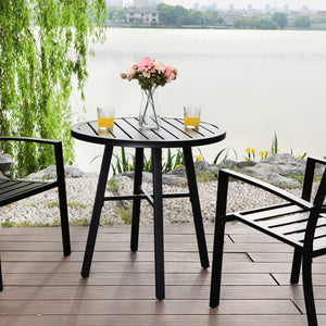 Phi Villa Outdoor Steel Round Small Coffee Table Bistro Table