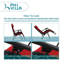 PHI VILLA Padded Zero Gravity Chair Adjustable Recliner With Cup Holder