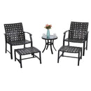 PHI VILLA 5-Piece Patio Conversation Set with Ottomans and Table