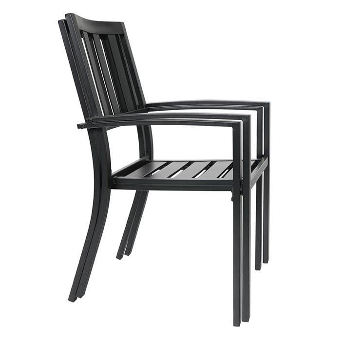 PHI VILLA Patio Outdoor Dining Chairs Garden Backyard Chairs - Set of 2