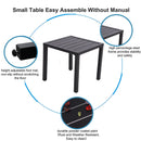 PHI VILLA Black Small Metal Square Side Coffee Bistro Table
