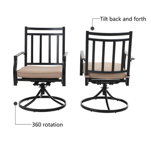 Phi Villa Outdoor Metal Dining Chairs fits Garden Backyard Chairs Furniture - Set of 2