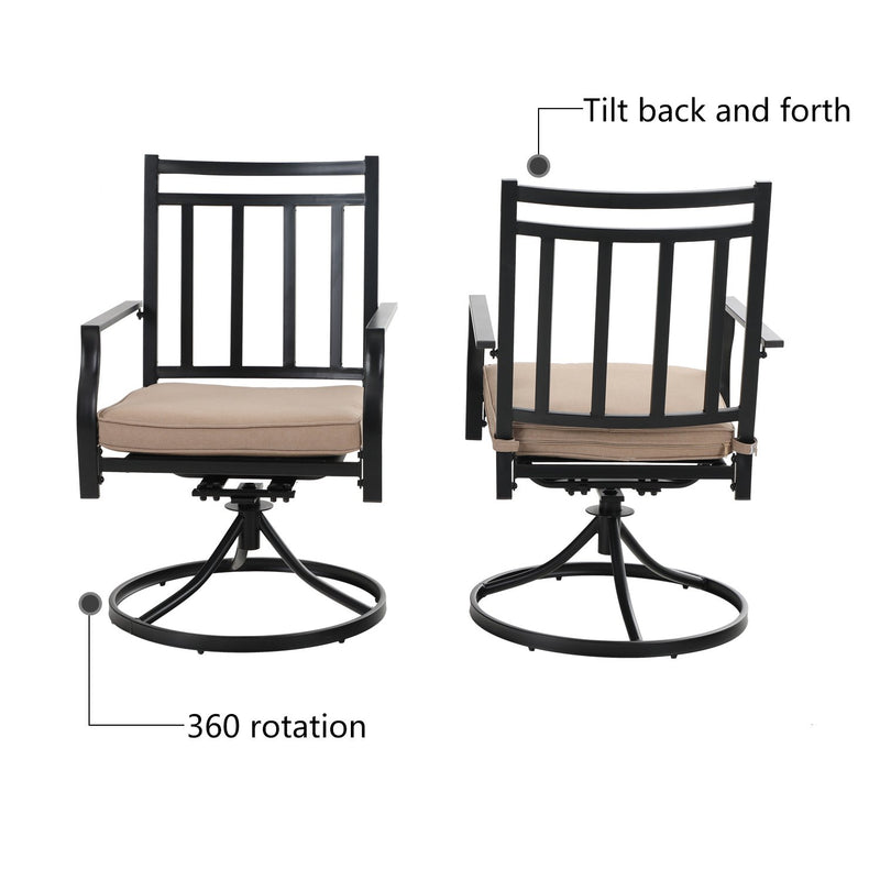 Phi Villa Outdoor Metal Dining Chairs fits Garden Backyard Chairs Furniture - Set of 2