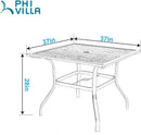 Phi Villa Wood-Look Patio Dining Table with Umbrella Hole