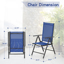 Phi Villa  Folding Sling Dining Chair Aluminum & Steel Frame, Set of 2