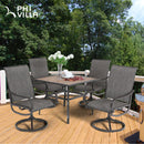 Phi Villa Wood-Look Patio Dining Table with Umbrella Hole