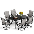 7-Piece Patio Dining Set with Enlarged Table & Textilene Swivel Chairs for Garden,Deck Phi Villa