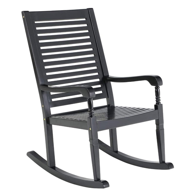 PHI VILLA Outdoor 1 Piece Acacia Wood Rocking Chair Garden Rocker Chair