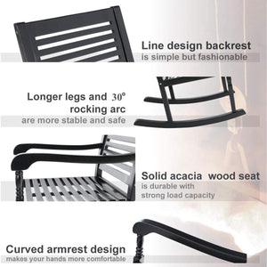 1 Piece Acacia Wood Garden Rocking Chair